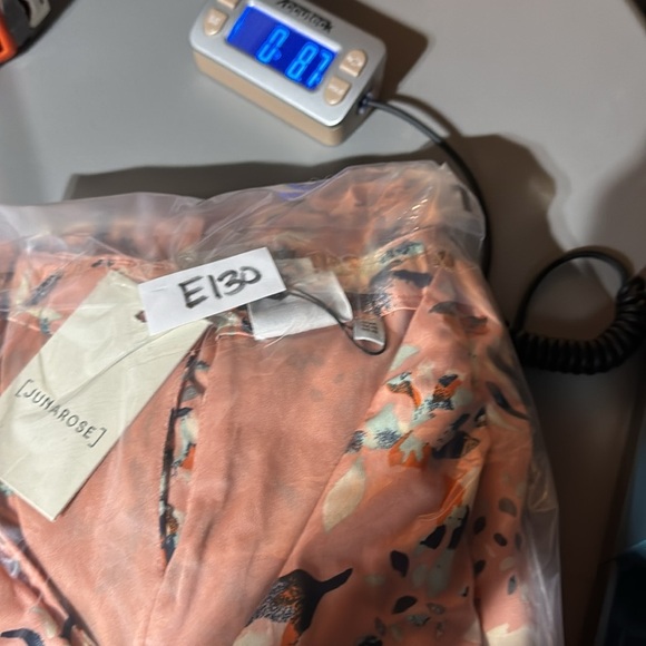 Junarose NWT Peach Dainty Floral Sleeveless Knee Length Swing Dress Plus Size 16 - Picture 14 of 14